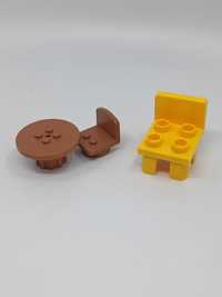 Lego duplo, fabuland, stół, krzesło