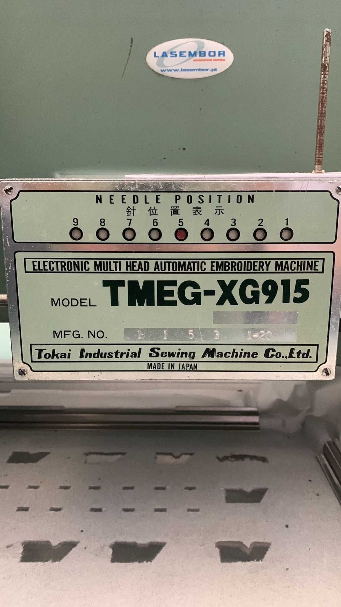 Máquina de Bordar 15 cabeças e 9 cores - TAJIMA TMEG-XG915