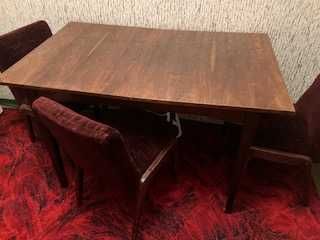 Stół z krzesłami - PRL rok 1970 Trzcianecka Fabryka Mebli+ krzesła