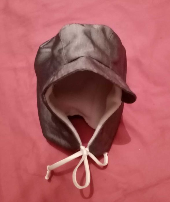 czapka zimowa dla niemowlaka wiązana z daszkiem 80 ciepła