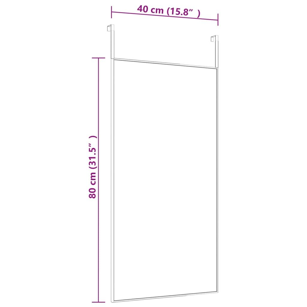 Vidaxl Lustro Na Drzwi, Czarne, 40X80 Cm, Szkło I Aluminium