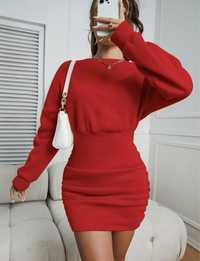 Sukienka suknia polarowa rozmiar s czerwona