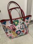 Przepiekna duza shoperka love moschino w kwiaty unikat