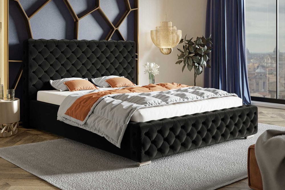Łóżko chesterfield tapicerowane 140x200 / 160x200 / 180x200 Adora