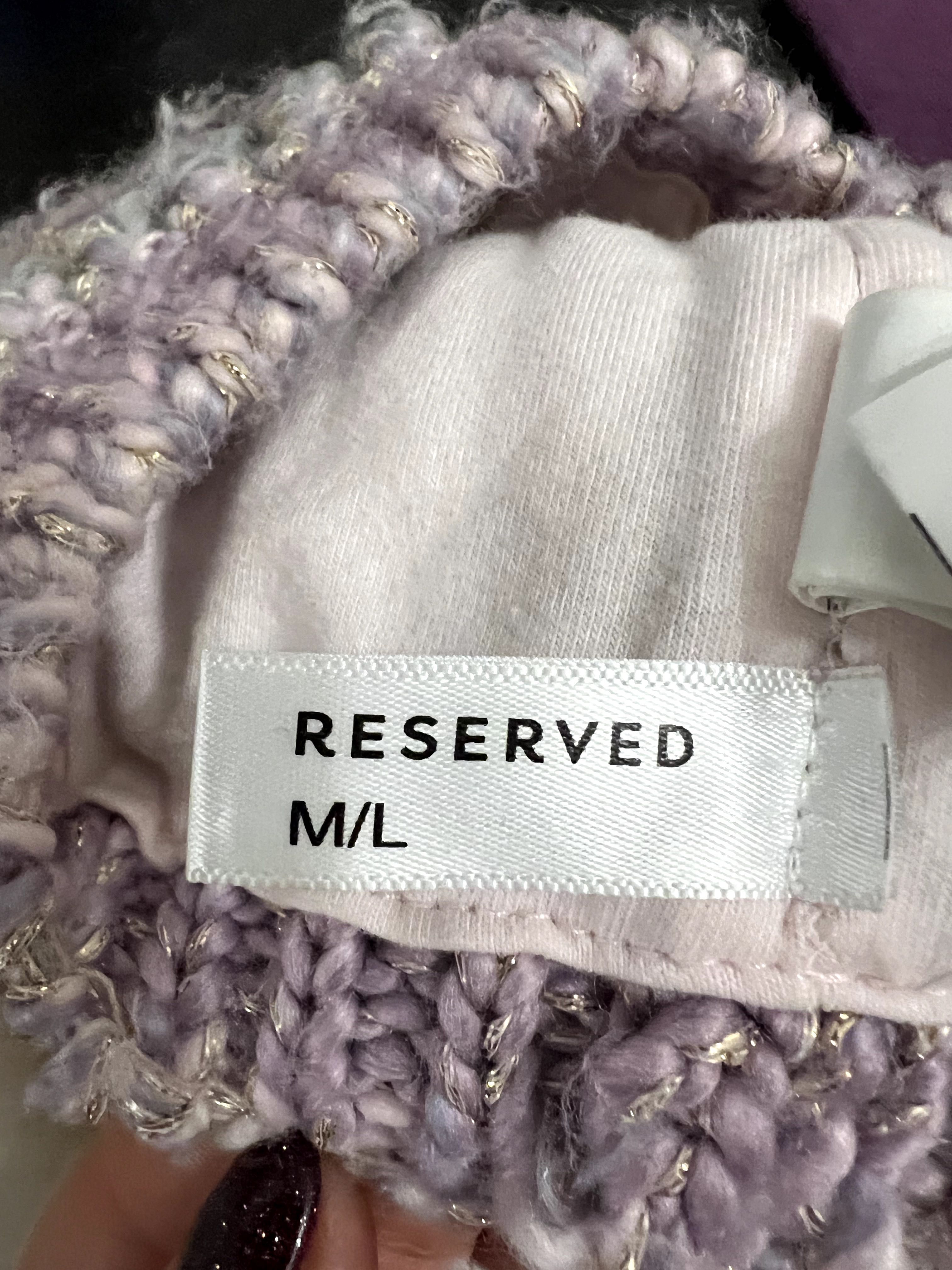 RESERVED super ciepła zimowa czapka M/L srebrna nitka, róż, fiolet