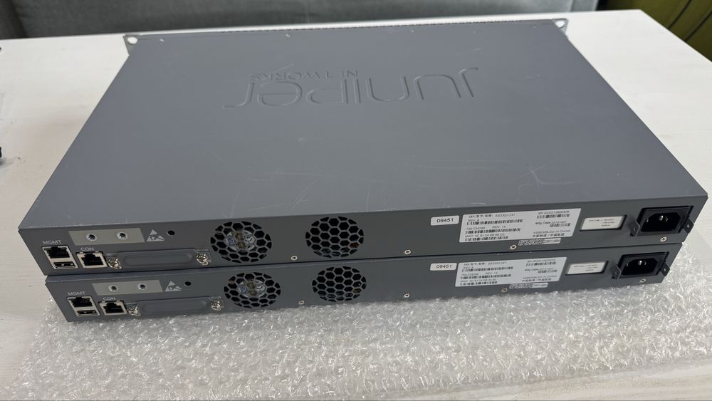 Zestaw 2x Switch Juniper EX3300-24T + 2x DAC – Virtual Chassis (VC)