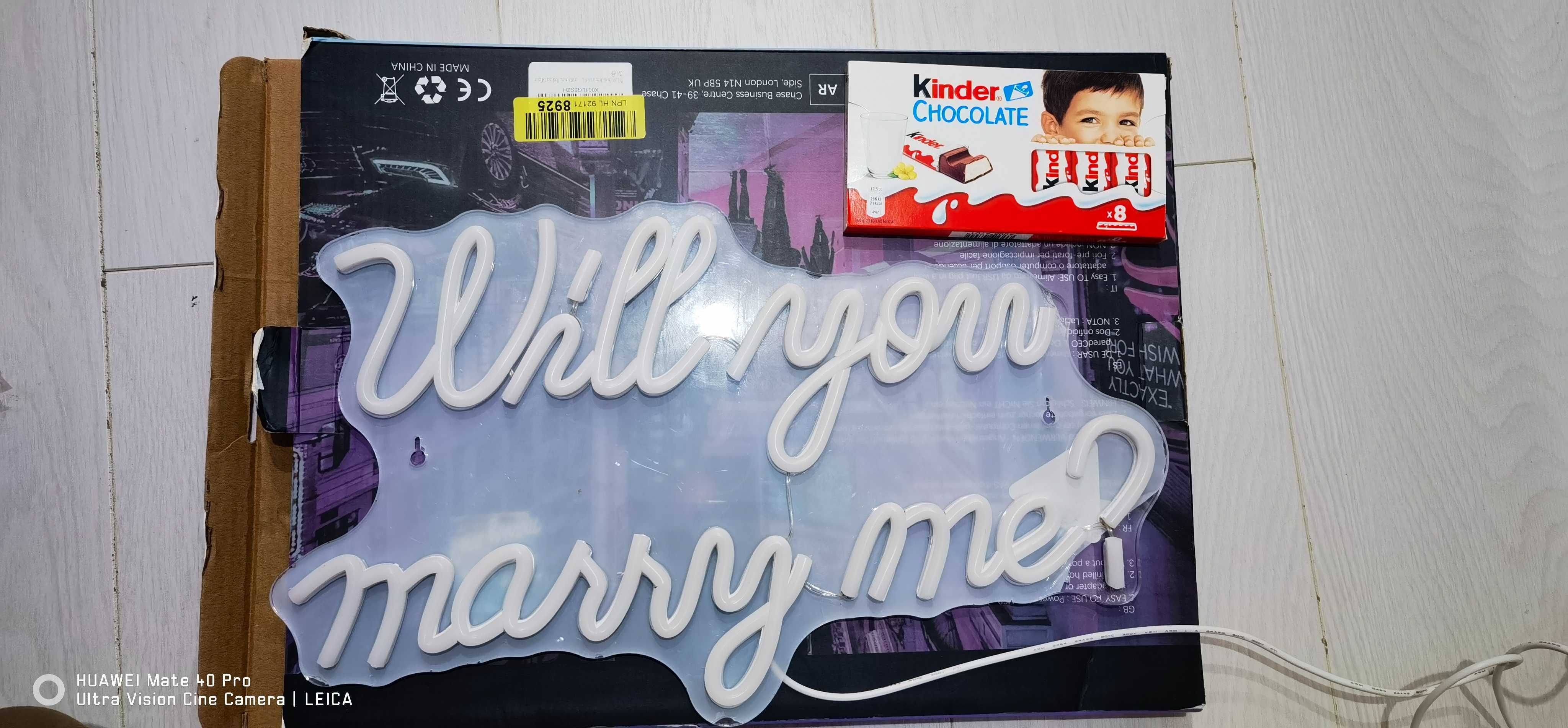 Neonowy znak świetlny LED Zaręczyny "Will You marry My"