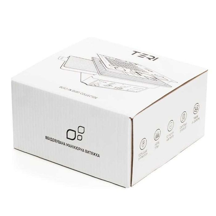 Встраиваемая маникюрная вытяжка Teri Turbo 2021 белая, 3цвета решетки