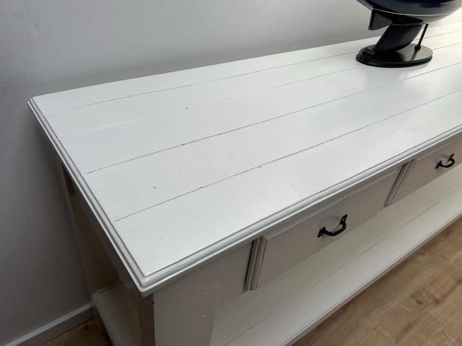 Konsola biała XXL w stylu Rivieria Hampton drewniana 240cm komoda
