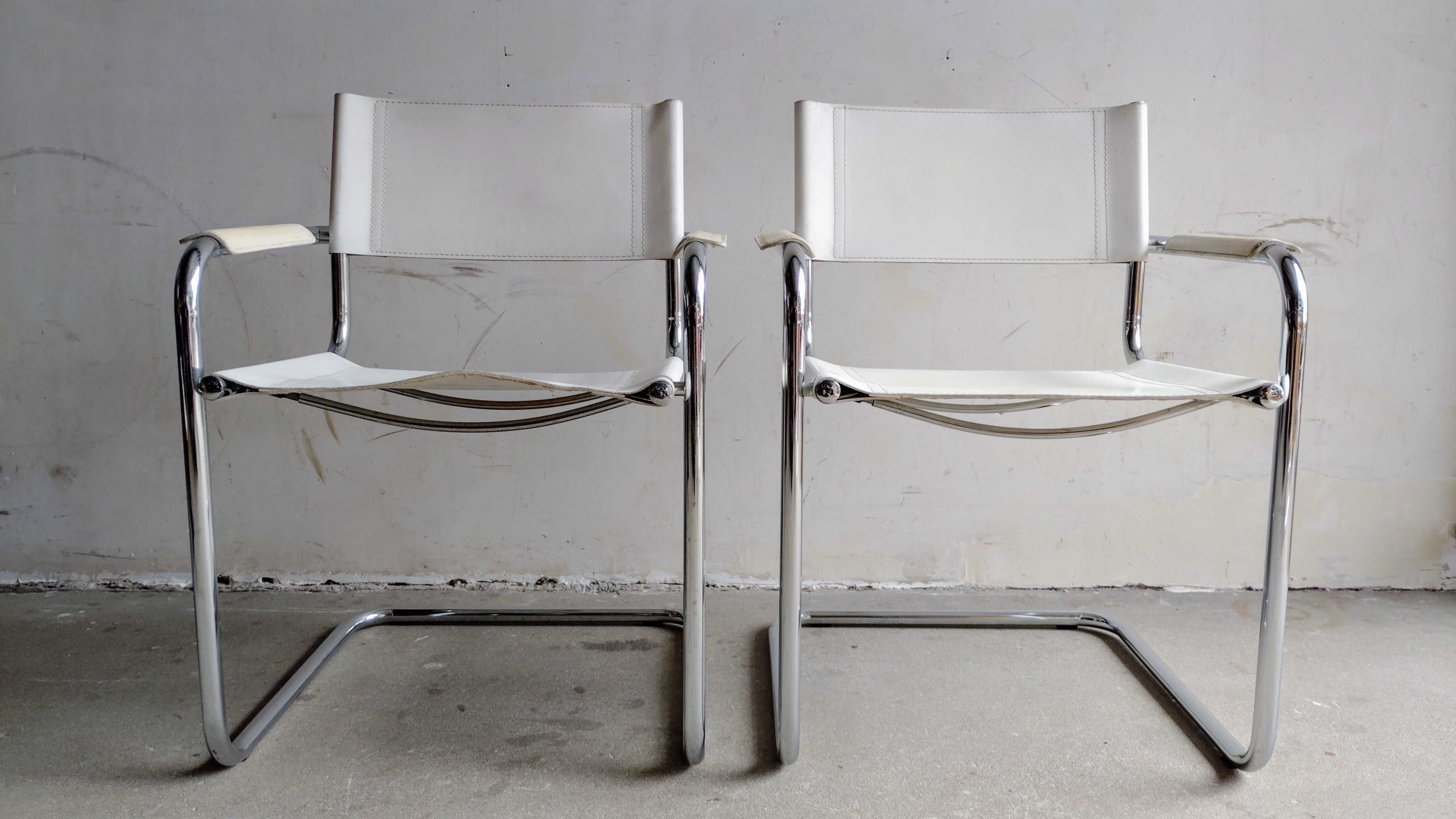 Krzesła Bauhaus Mart Stam.Skóra naturalna