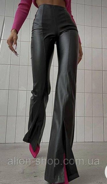 Шкіряні брюки кльош