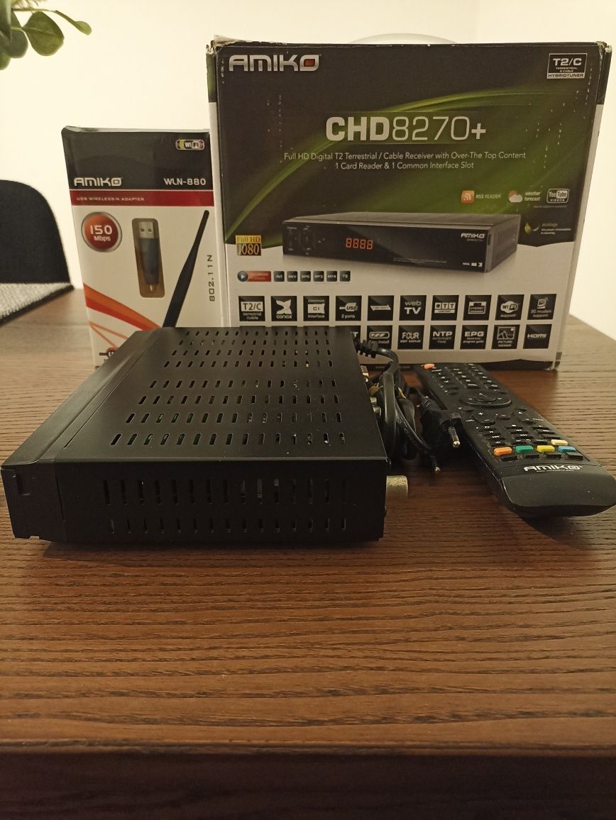 Box Amiko CHD8270+ 100% funcional com Pen Wi-fi gratuita