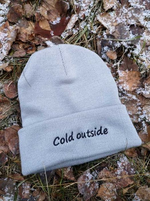 NOWA Szara czapka beanie z napisem Beechfield siwa Unisex