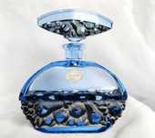 Kolekcjonerska karafka, szkło kobaltowe, art deco, bohemia, 1930