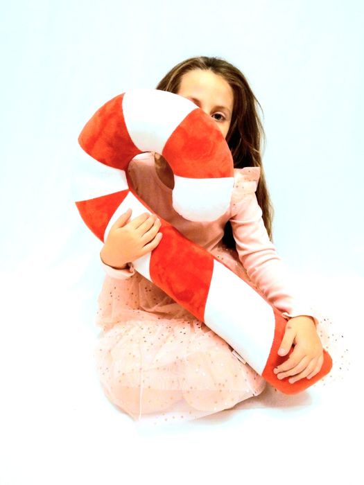 Poduszki świąteczne cukierek, drops, lizak laska Maxi 65cm czerwone