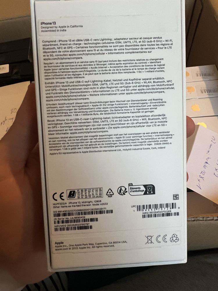 ORYGINALNE Pudełko do iPhone 13 Midnight / Czarne