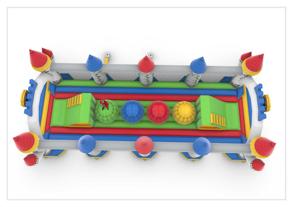 Dmuchaniec ZAMEK Dmuchany Plac Zabaw  15,5 x 6.0 x 5,0 m RÓŻNE WZORY