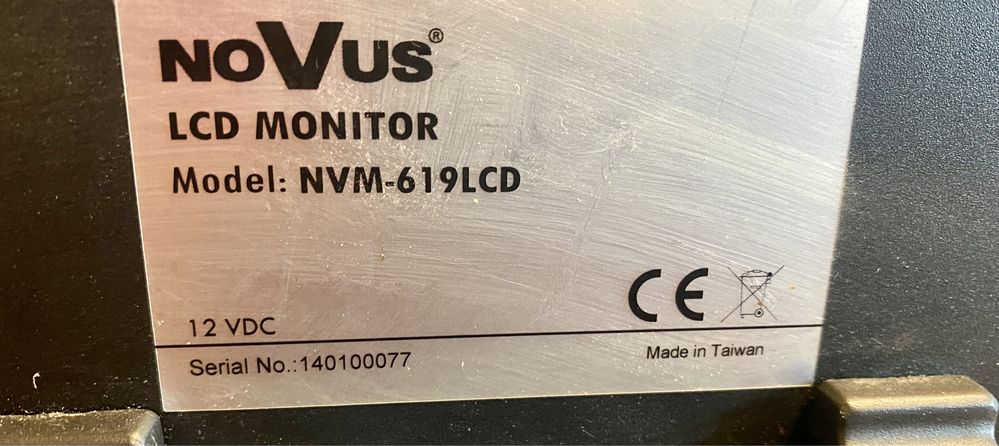 Monitor NOVUS 19” uzywany NVM 619 LCD bnc vga hdmi