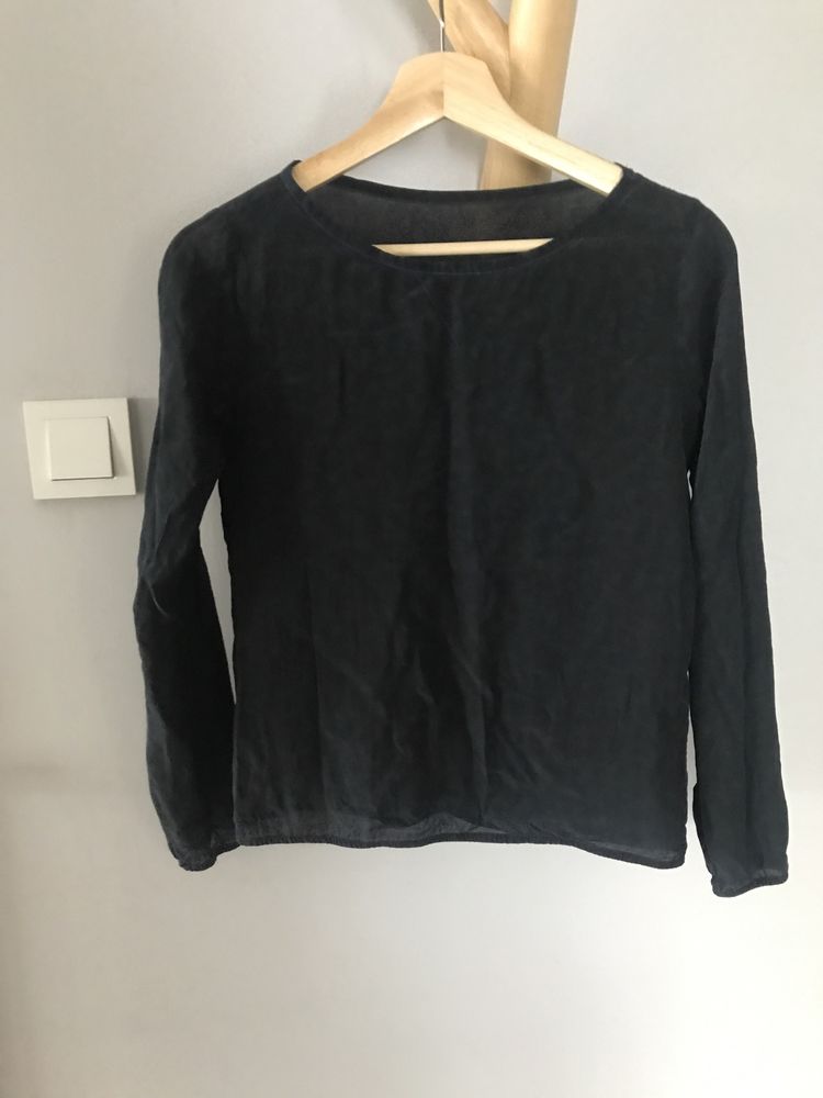 Jedwab Massimo Dutti bluzka „czarna pantera” XS/S jedwabna silk