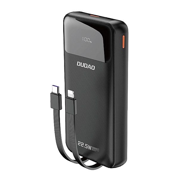 Powerbank Dudao K15Pro 20000mAh 22.5W PD USB-C / USB-A / wbudowane kab