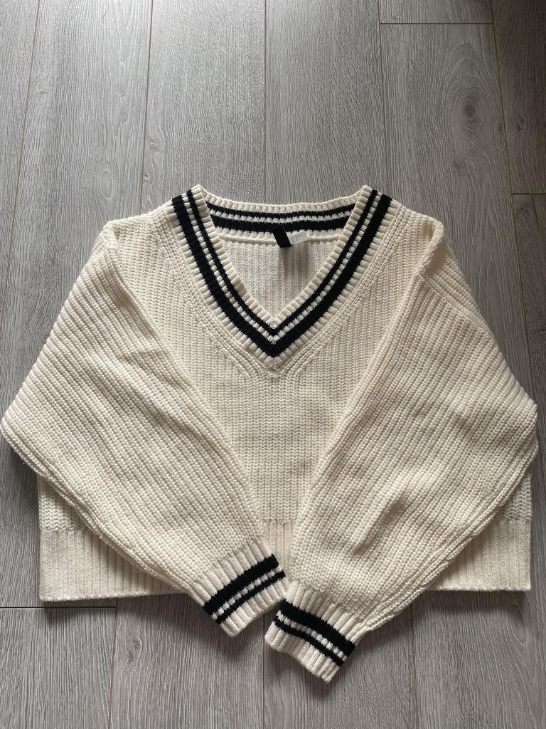 Sweter hm S 36 kremowy