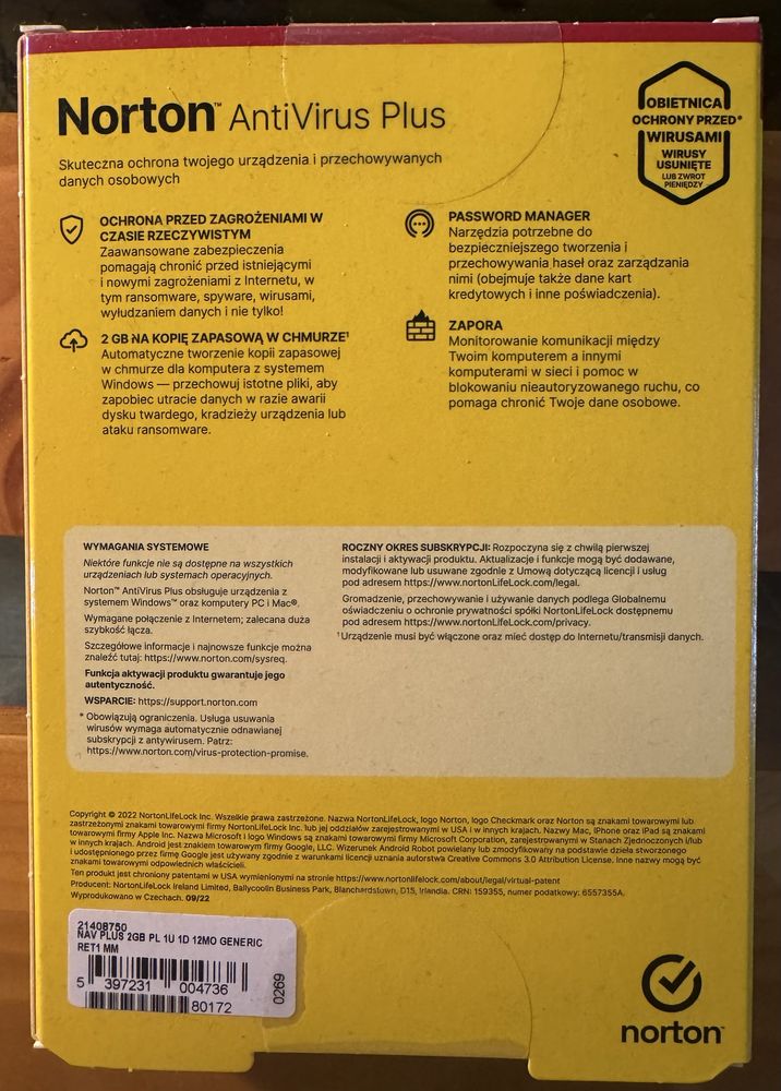 Antywirus Norton AntiVirus Plus 2025