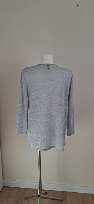 Narzutka kardigan mgiełka kolor szary długi rękaw H&M rozm. S