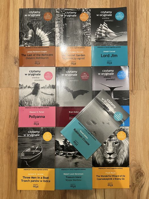 Kolekcja książek, wielkie powieści w oryginale (j.angielski, j.polski)