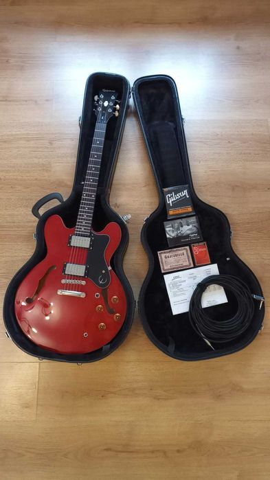 Gitara Epiphone Dot Cherry Red + futerał Ibanez + kabel STAN IDEALNY