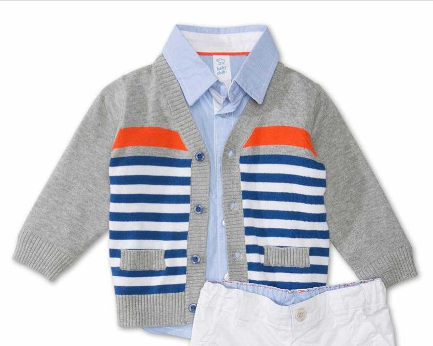 Komplet C&A r. 92 elegancki koszula i sweterek chłopięcy