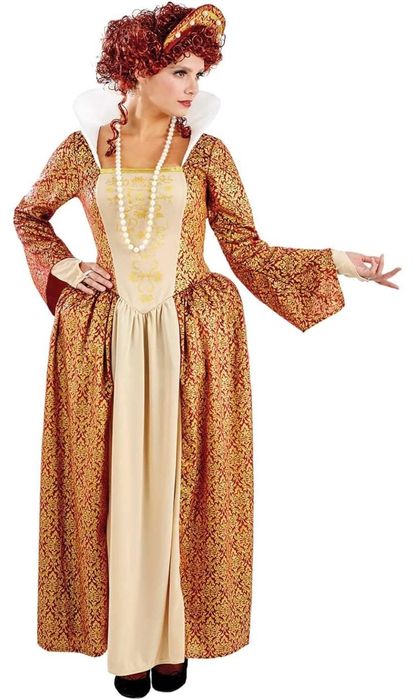 Fun Shack Strój Królowej Tudorów Kostium na Bal Przebierańców-M