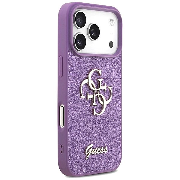 Etui Guess Fixed Glitter Big 4G na iPhone 17 Pro - fioletowe