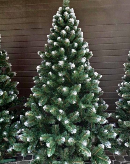 Розпродаж Ялинка штучна зелена засніжена ПВХ лита ёлка искусственная