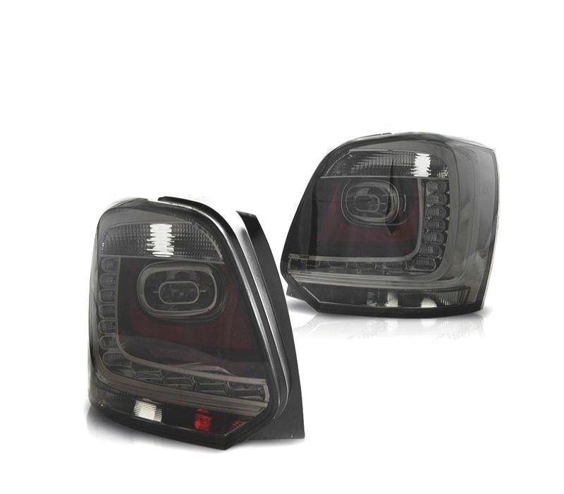 FAROLINS TRASEIROS VOLKSWAGEN VW POLO 6R 09-14 LED FUNDO CROMADO FUMADO