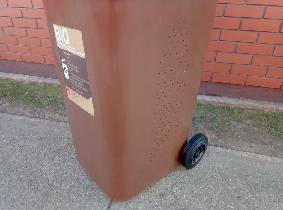 Pojemnik kosz na śmieci odpady brązowy BIO 120L, 240L Ruszt wentylacja