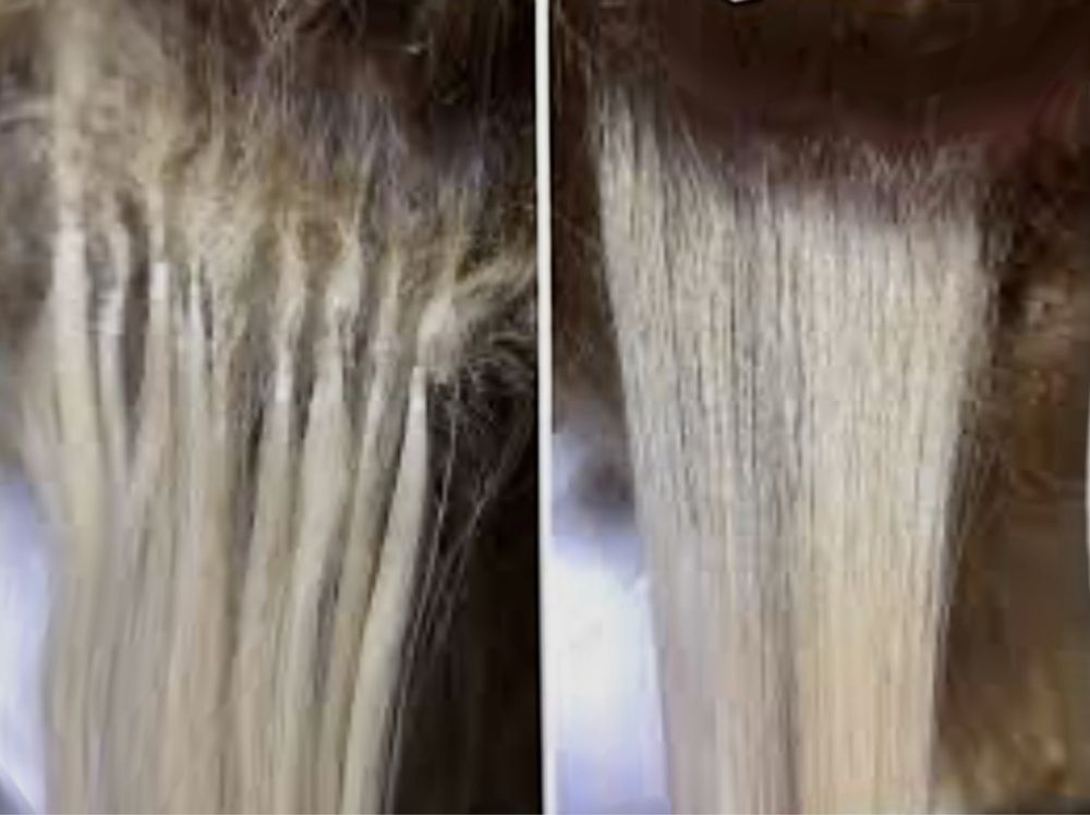 Снятие наращенных волос, снятие капсул, борщаговка, наращивание волос