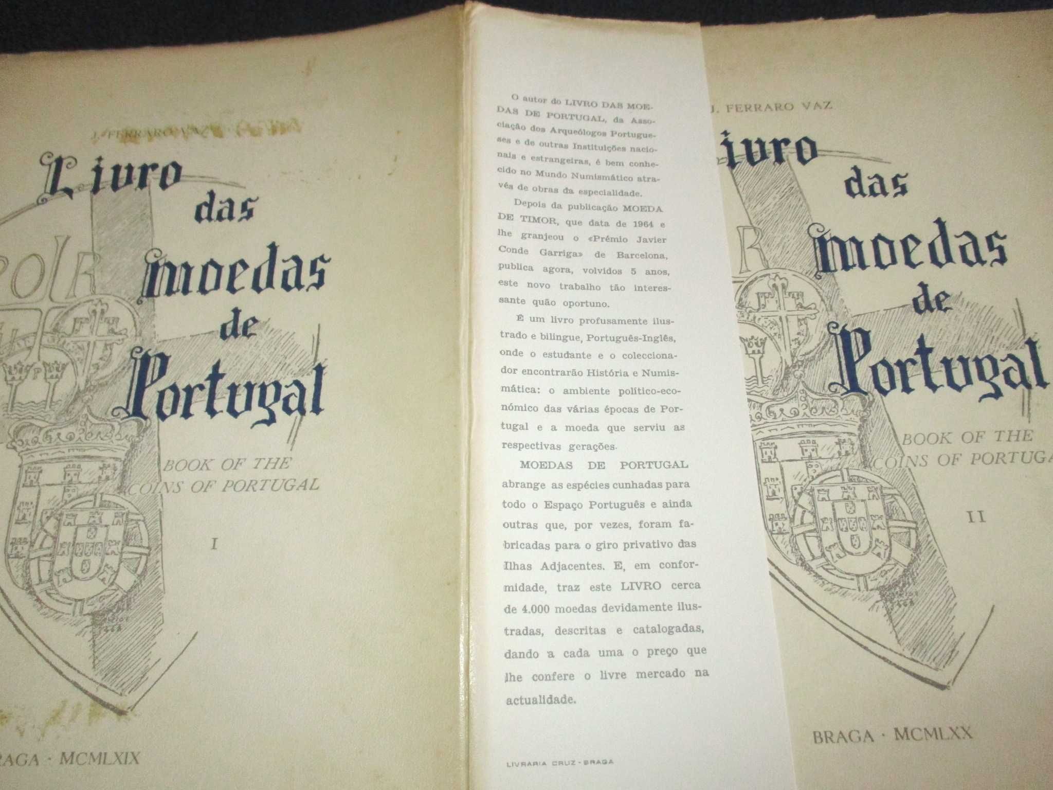 Livro das Moedas de Portugal Ferraro Vaz 2 volumes 1ª edição