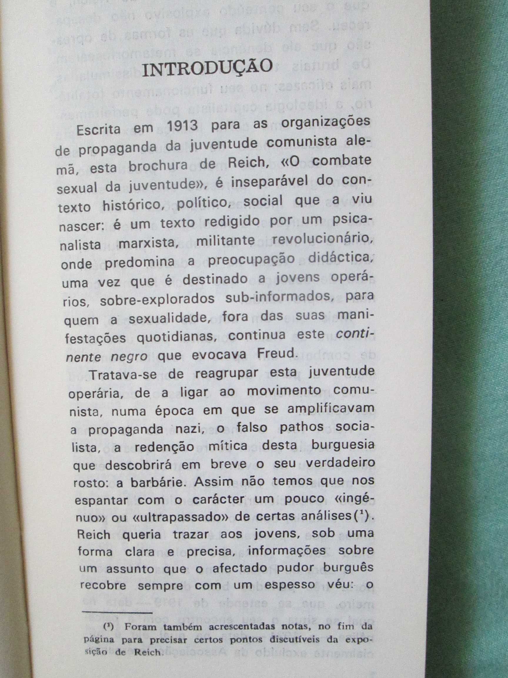 O Combate Sexual Da Juventude, de Wilhelm Reich