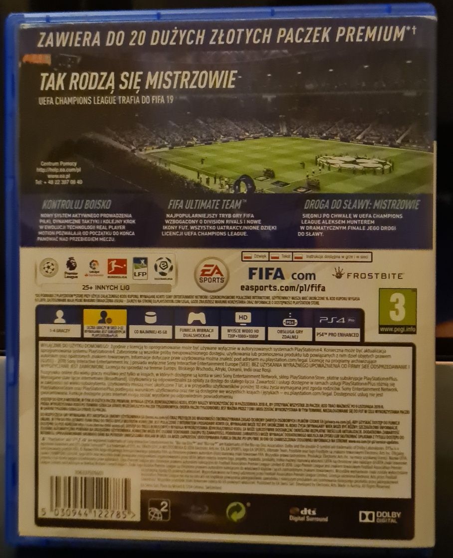 Fifa 19 PL - PS4 w BDB stanie