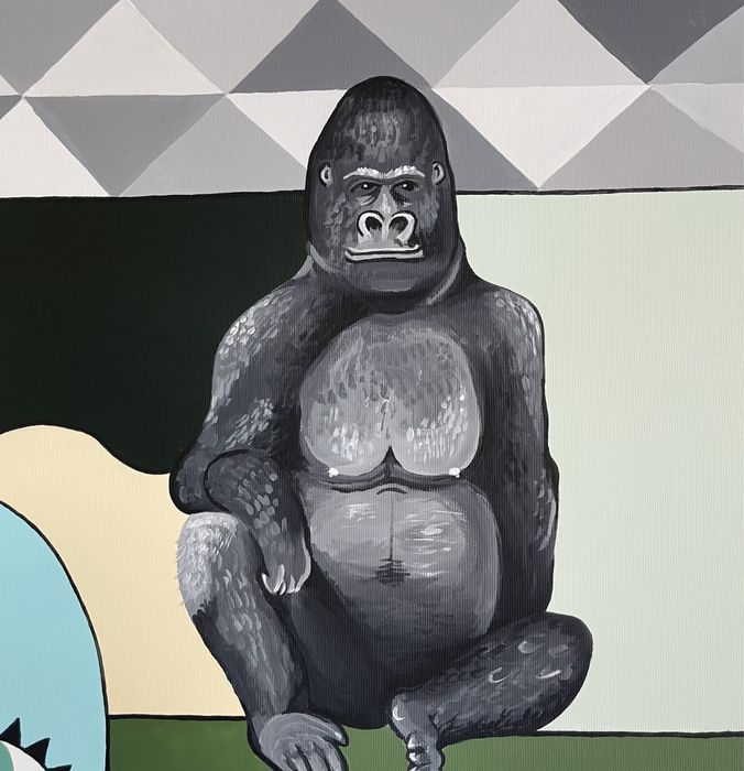 Obraz akrylowy ręcznie malowany na płótnie bawełnianym 80x80cm