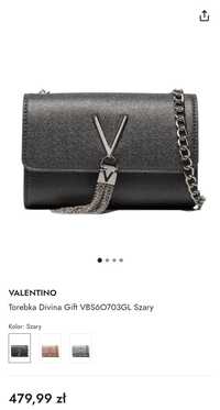 Valentino bags Divina glitter torebka wieczorowa nowa faktura