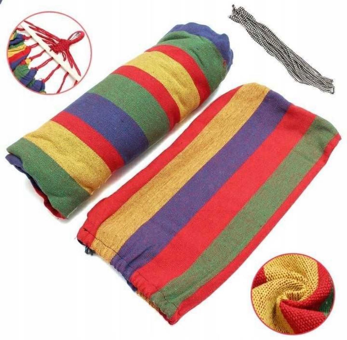 Wygodny HAMAK Wypoczynkowy DWUOSOBOWY XXL 270 x 150 cm Ogród Leżak