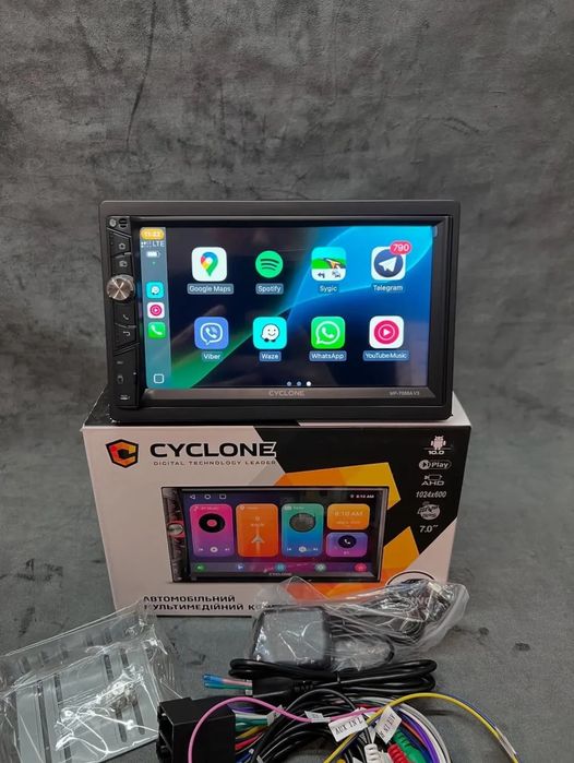 Автомагнітола 2Din Cyclone MP 7086 V3 2/32GB CARPLAY ANDROID AUTO