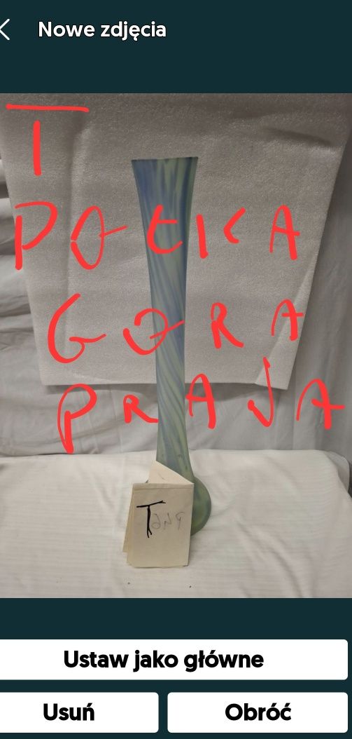 Wazon podłogowy flet 50cm prl