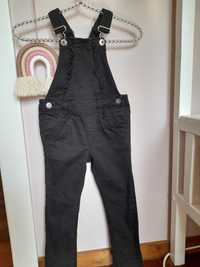 Spodnie ogrodniczki Kappahl jeansy rozmiar 110 czarne jak nowe