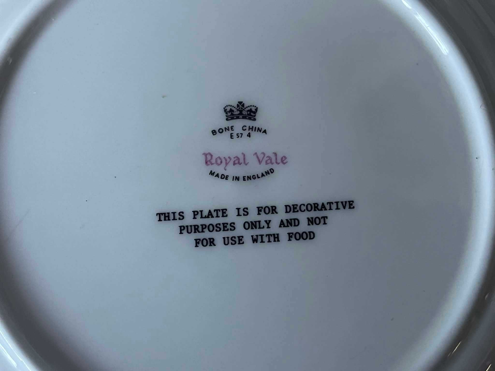 Talerzyk Royal Vale wieś krowa łódź 15 cm