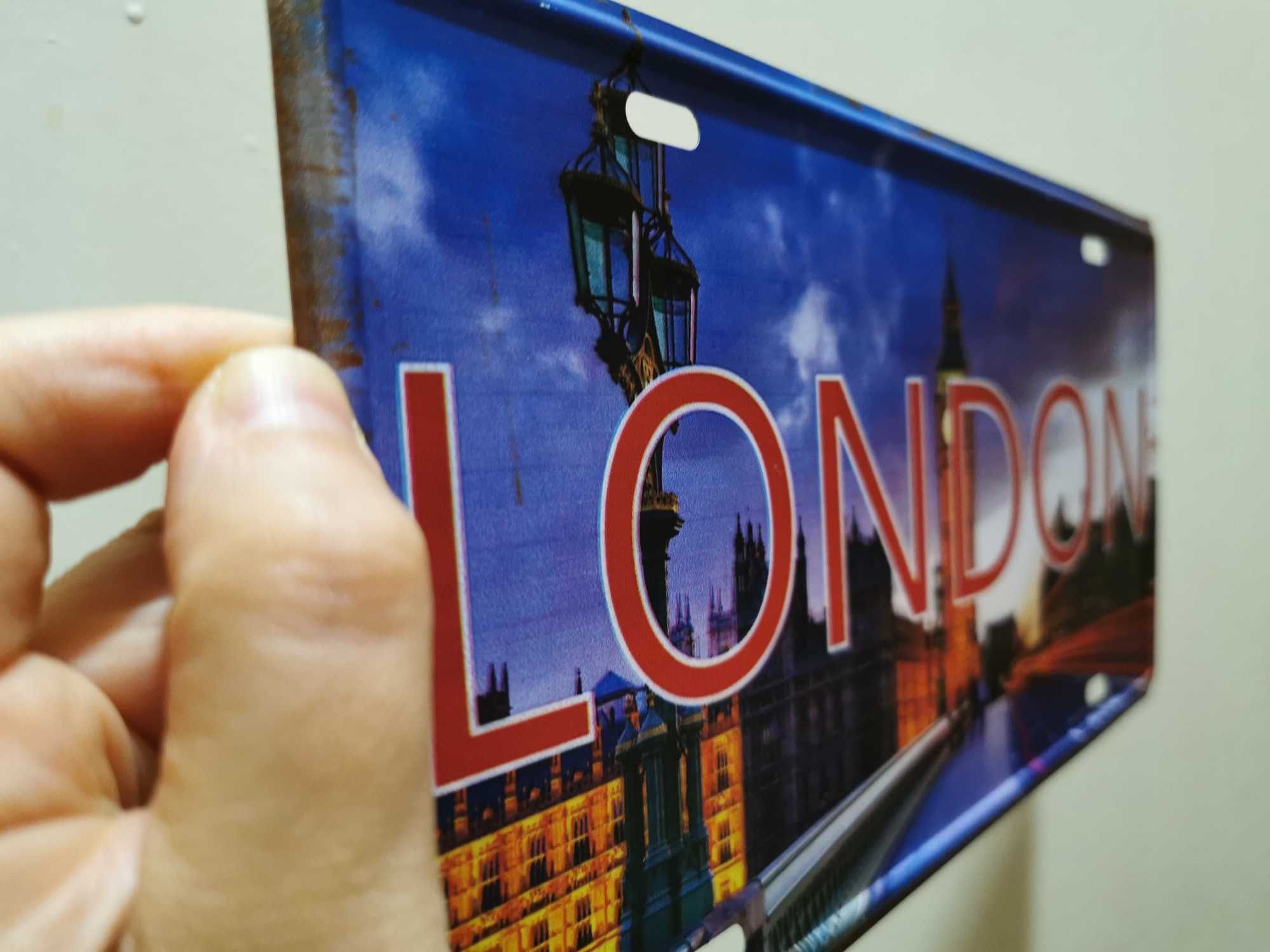 Ozdobna kolekcjonerska tablica rejestracyjna London Londyn