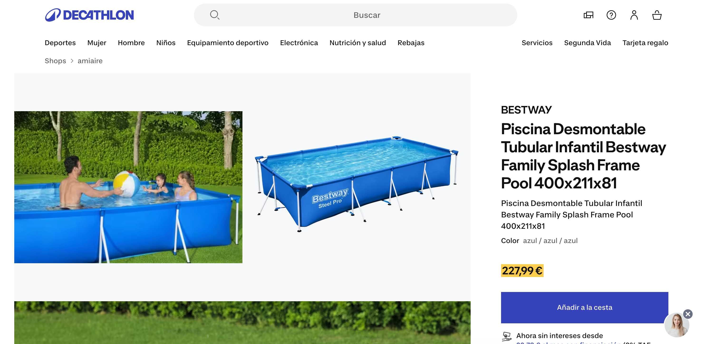Piscina Tubular Rectangular Desmontável, tamanho: 400x211x81 BESTWAY