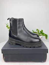 czarne buty botki sztyblety tommy hilfiger r. 39 n216