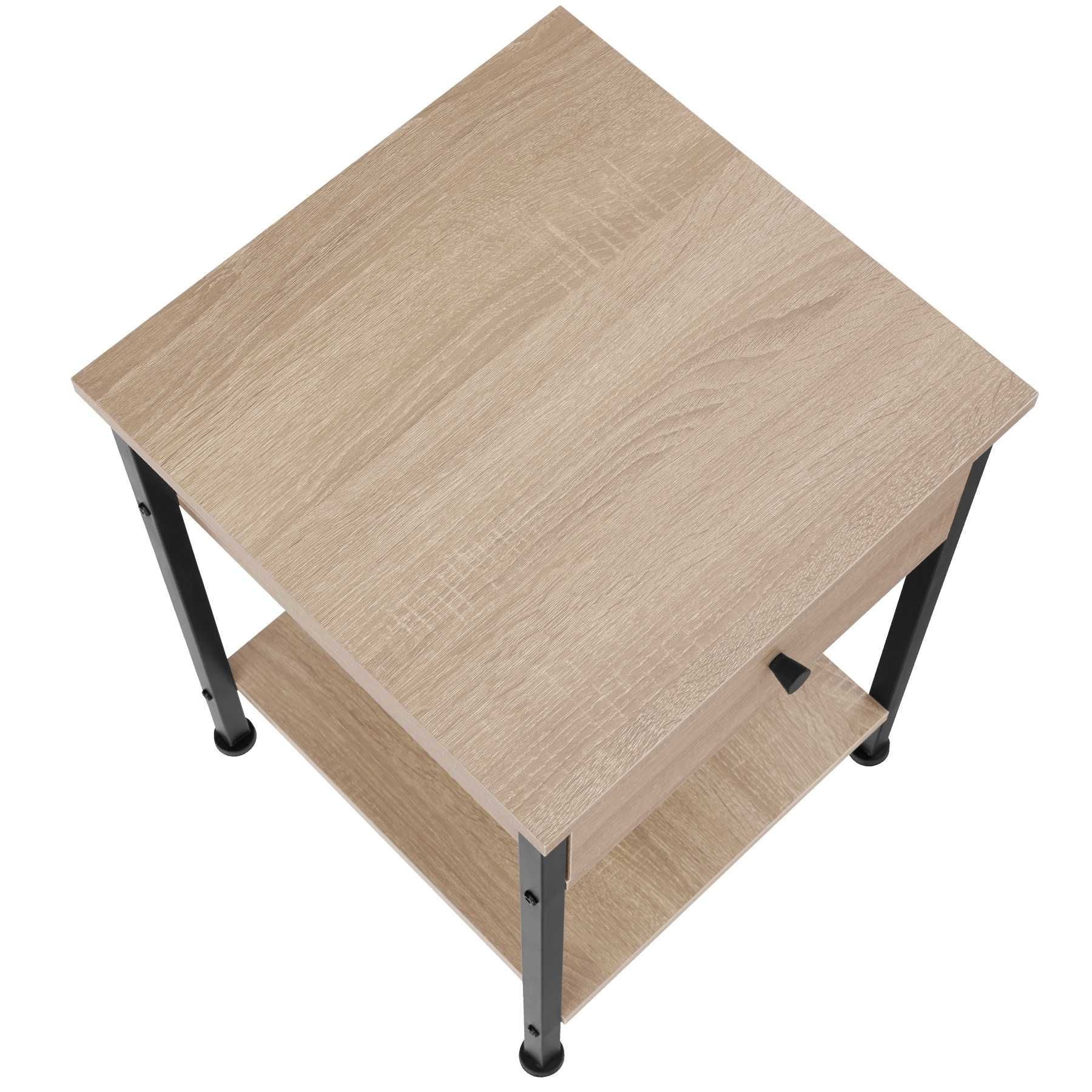 Stolik nocny Bradford industrialny jasny OUTLET